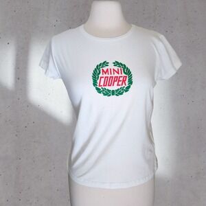OEM Genuine Mini Cooper T-Shirt Women's Size XS White Wreath‎ Christmas Holiday
